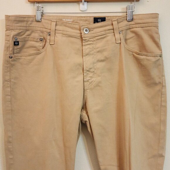 AG Adriano Goldschmied Everett Slim Straight Khaki Pants 36x32 Preppy Normcore - Picture 6 of 14